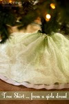 Make a Christmas tree skirt from a girls dress - choose-to-thrive.com